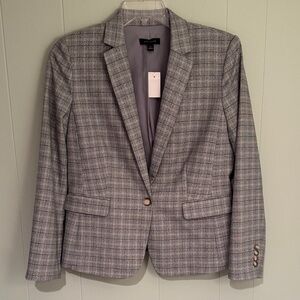 Ann Taylor Classic Gray Plaid Blazer